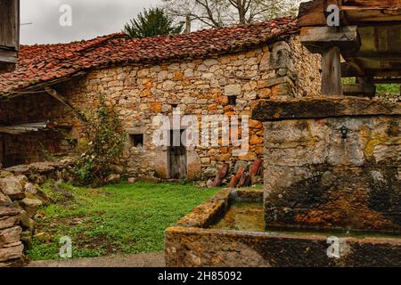 Rural landscapes in the interior of Asturias Stock Photo