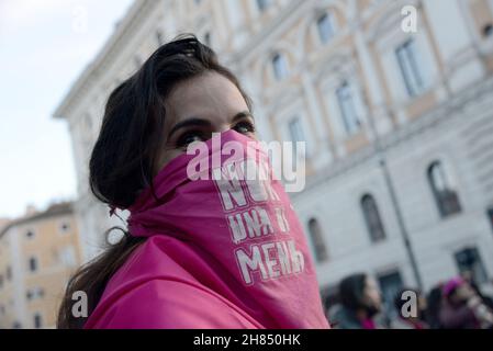 Rome, Italy. 27th Nov, 2021. Protester Credit: Independent Photo Agency/Alamy Live News Stock Photo