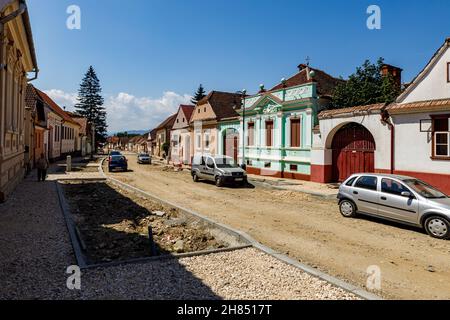 The city of Rasnov or Rosenau in Romania Stock Photo