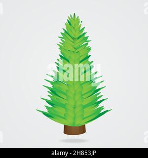 branches or leaves. Christmas tree, pine, winter. Stock Vector
