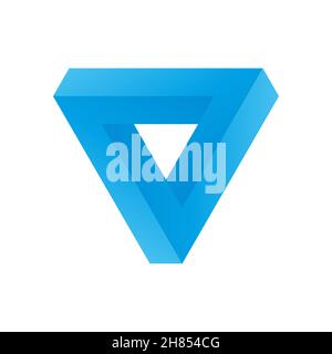 Penrose triangle icon in blue Stock Vector