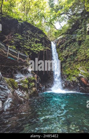 Oro Pendola Waterfall In Costa Rica Stock Photo