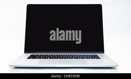 close up. stylish laptop on a white background. Stock Photo