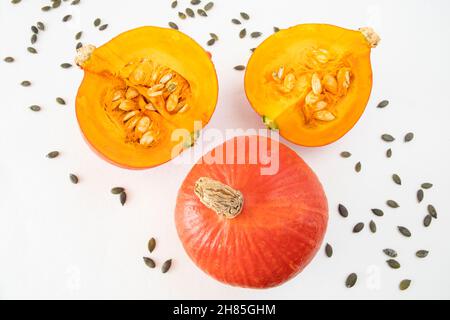 Close-up of pumpkins on a white background Stock Photo