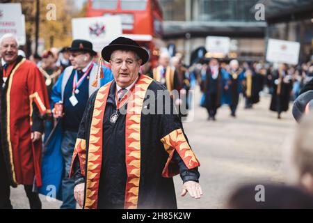 London, UK - 2021.11.13: Modern livery companies at Lord Mayors of London show parade Stock Photo