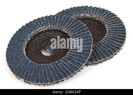 Abrasive flap disc, isolated on white background Stock Photo