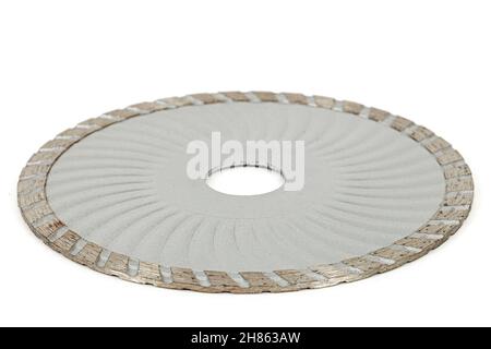 Cutting disk with diamonds, diamond disc for concrete, isolated on white background Stock Photo