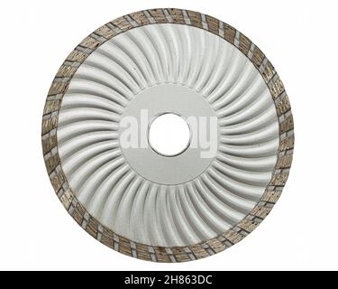 Cutting disk with diamonds, diamond disc for concrete, isolated on white background Stock Photo