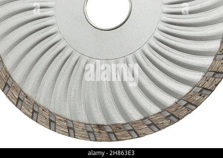 Cutting disk with diamonds, diamond disc for concrete, isolated on white background Stock Photo