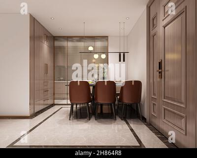 A beautiful modern living room interior design - 3d rendering Stock Photo