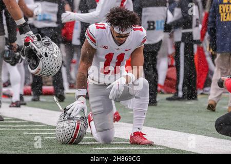 Ohio State receiver Jaxon Smith-Njigba celebrates a touchdown during an  NCAA college spring football game Saturday, April 16, 2022, in Columbus,  Ohio. (AP Photo/Jay LaPrete Stock Photo - Alamy