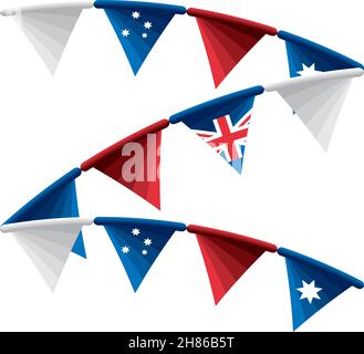garland flags australia Stock Vector