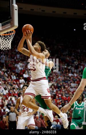 BLOOMINGTON, UNITED STATES - 2021/11/27: Indiana Hoosiers forward Race Thompson (25) plays against Marshall during an NCAA basketball game on November 27, 2021 in Bloomington, Ind. IU beat Marshall 90-79. Stock Photo