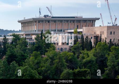Israel, Jerusalem, The Knesset, Israeli parliament. A view from Saare Hesed Neighbourhood Stock Photo