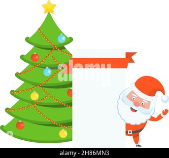 Red flat Christmas character Santa Claus. Stock Vector