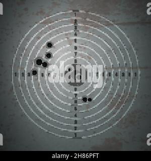 Bullet Riddled Target Bullet shot holes target composition with realistic image of bulled ...