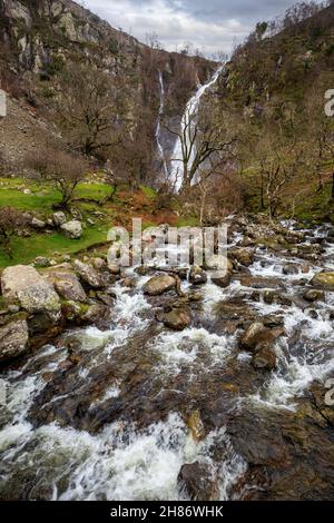 The Aber Falls in Snowdonia National Park, North Wales Stock Photo