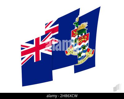 Cayman Islands flag in an abstract ripped design. Modern design of the Cayman Islands flag. Vector icon. Stock Vector