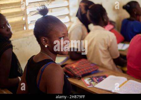 MBour. Senegal. 3th Mar, 2016. Students during a class at the ONCAD secondary school in Mbour, Senegal. © Iñigo Alzugaray/Alamy Stock Photo Stock Photo