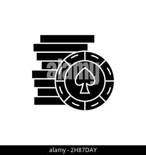 Poker chips olor line icon. Pictogram for web page, mobile app, promo. UI UX GUI design element. Editable stroke. Stock Vector