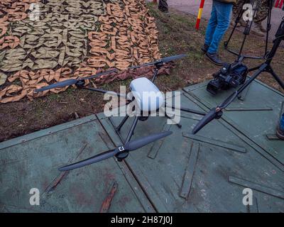 Kazan, Russia, 08 November 2021. A military drone in service with the Russian army. Modern technologies of warfare. High quality photo Stock Photo