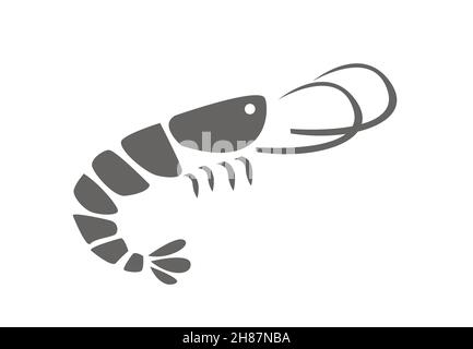 Shrimp vector illustration on white Stock Vector