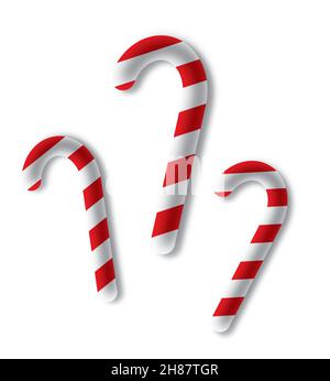 Christmas Sticks vector template isolated on white Stock Vector