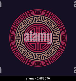 Vector korean ornament. Asain pattern, pattern fills Stock Vector