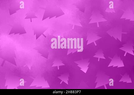 silhouette of christmas tree on purple abstract background, website background suitable for banner, poster, social media feed and flyer template Stock Photo