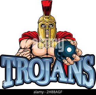 Trojan Spartan Bowling Sports Mascot Stock Vector