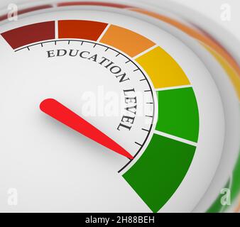 Education level scale with arrow. The measuring device icon. Sign ...