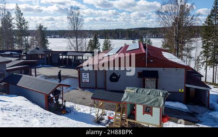 Tiinan Tupa , roadside cafe and restaurant at highway 9 ( ysitie , E63 ) , Finland Stock Photo
