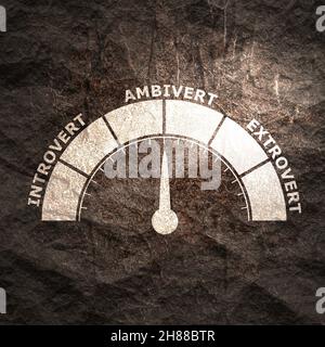 Extrovert, ambivert and introvert concept illustration. Human ...