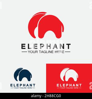 Elephant Logo Vector Illustrator Design Template Stock Vector