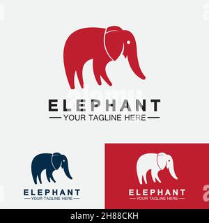 Elephant Logo Vector Illustrator Design Template Stock Vector