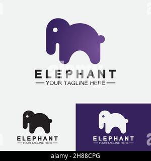 Elephant Logo Vector Illustrator Design Template Stock Vector