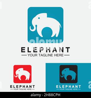 Elephant Logo Vector Illustrator Design Template Stock Vector