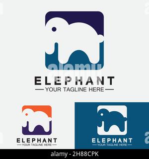 Elephant Logo Vector Illustrator Design Template Stock Vector