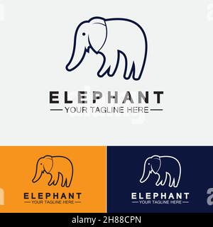 Elephant Logo Vector Illustrator Design Template Stock Vector