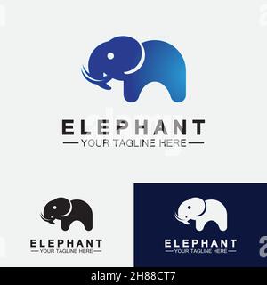 Elephant Logo Vector Illustrator Design Template Stock Vector