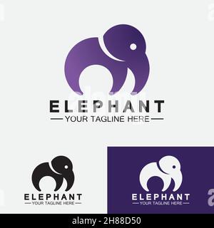 Elephant Logo Vector Illustrator Design Template Stock Vector