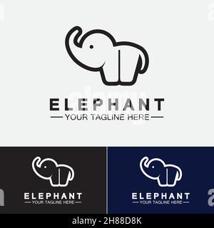 Elephant Logo Vector Illustrator Design Template Stock Vector