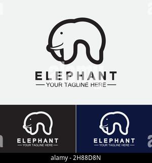 Elephant Logo Vector Illustrator Design Template Stock Vector
