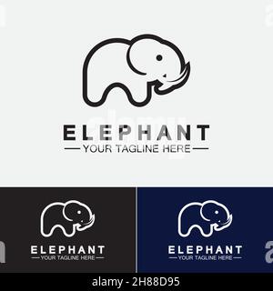 Elephant Logo Vector Illustrator Design Template Stock Vector