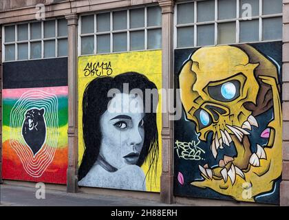 ABERDEEN CITY SCOTLAND SCHOOLHILL ROAD CREATIVE STREET ART Stock Photo