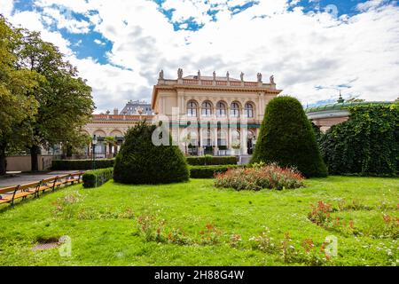 View of Kursalon hubner, a famous music hall in Vienna, Austria. The first concert by Johann Strauss took place here in 1868. Stock Photo