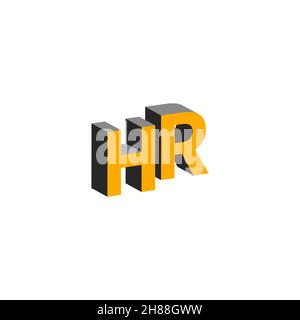 HR abstract logo. Human Resources 3D icon. Vector flat symbol. Stock Vector