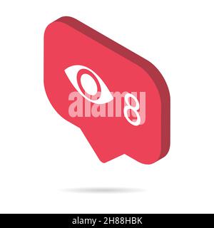 Follower isometric notification symbol for application instagram. Web app button for social media. Vector illustration icon . Stock Vector