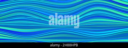 Surface with distorted lines. Wavy pattern. Vector wide banner Stock Vector