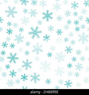 Christmas seamless pattern with colored snowflake, winter festive ornament for textile design and wrapping paper for gifts Stock Vector